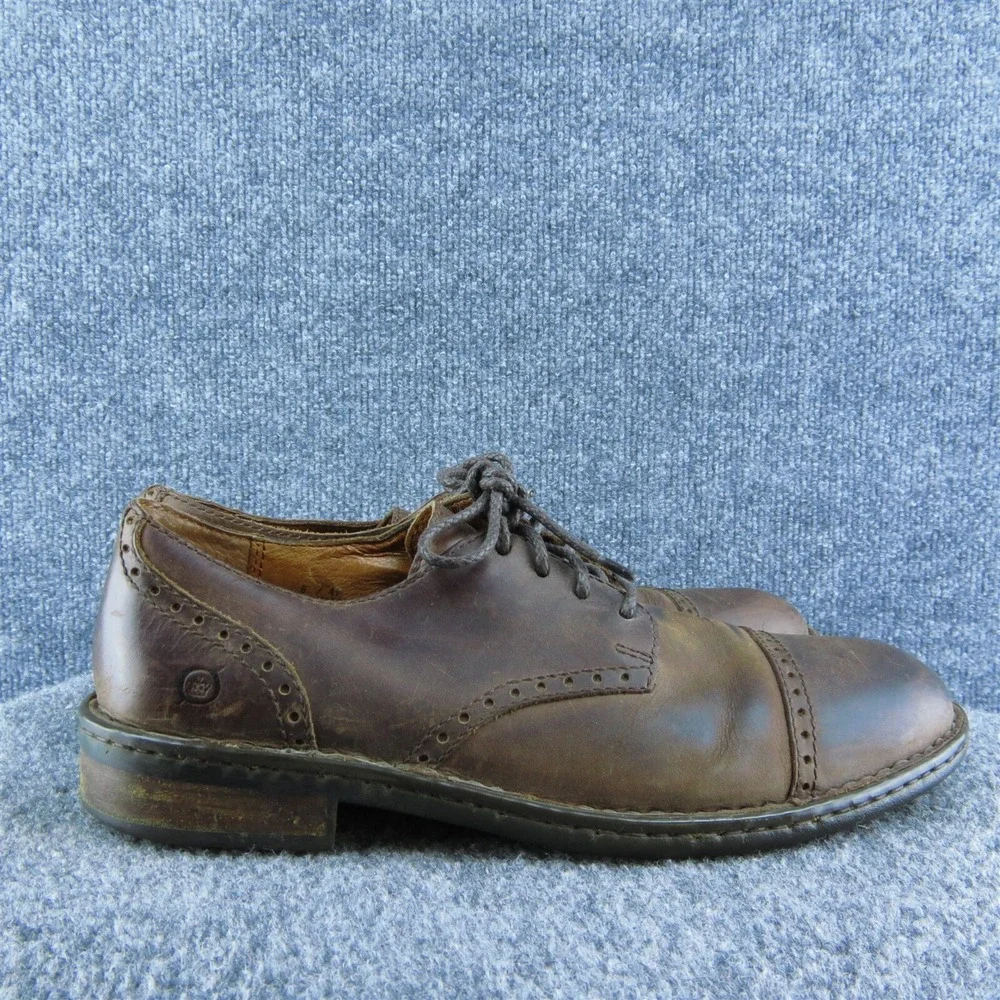 Born  Men Derby Oxfords Shoes Brown Leather Lace Up Size 8 Medium‎